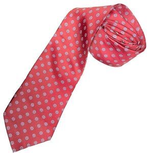 Vtg Dark Red floral Paco Rabanne Silk Tie